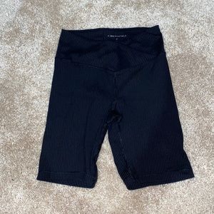 Cross over waist ribbed biker shorts